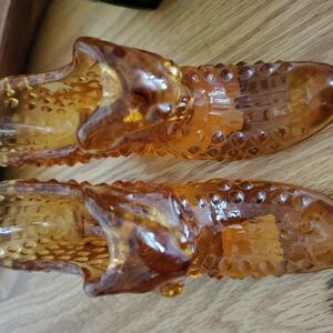Fenton Amber Glass Shoes